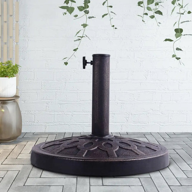 30lbs 18 Inch Heavy Duty Outdoor Patio Market Umbrella Base - Bronze - Outdoor Umbrella Bases