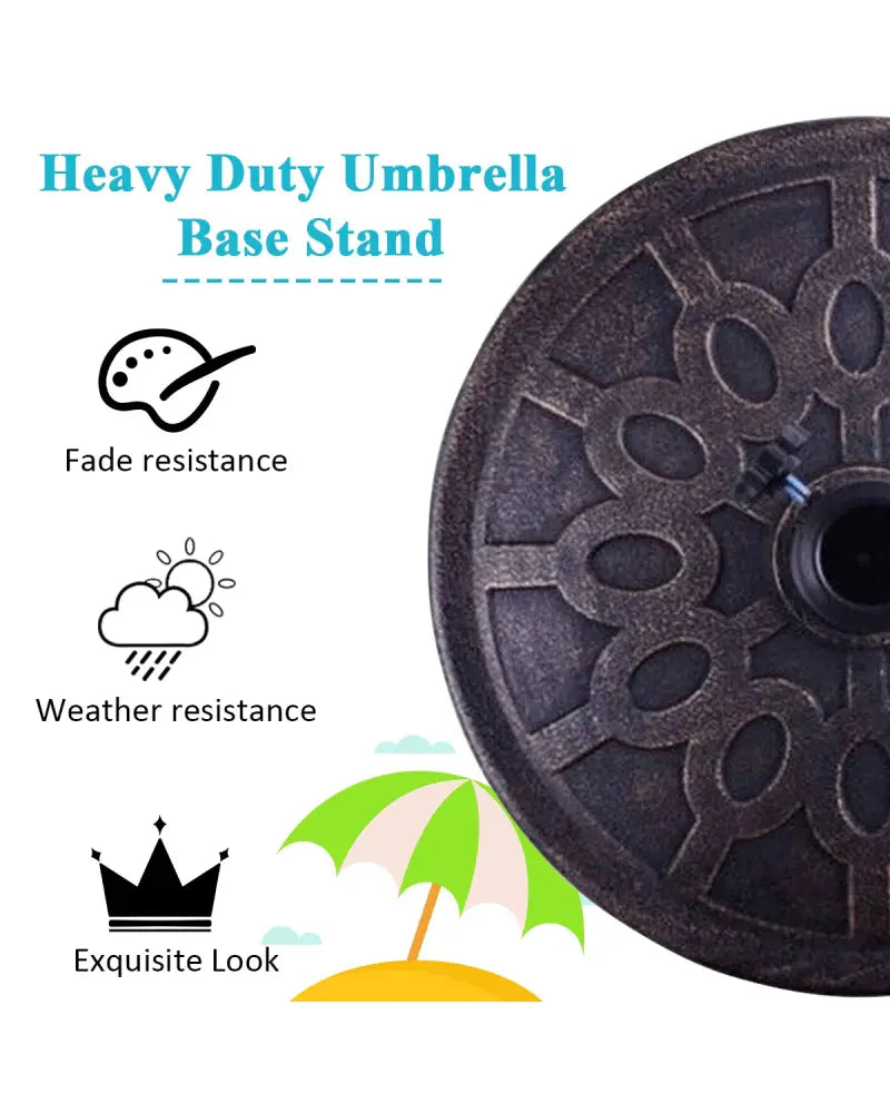 30lbs 18 Inch Heavy Duty Outdoor Patio Market Umbrella Base - Bronze - Outdoor Umbrella Bases