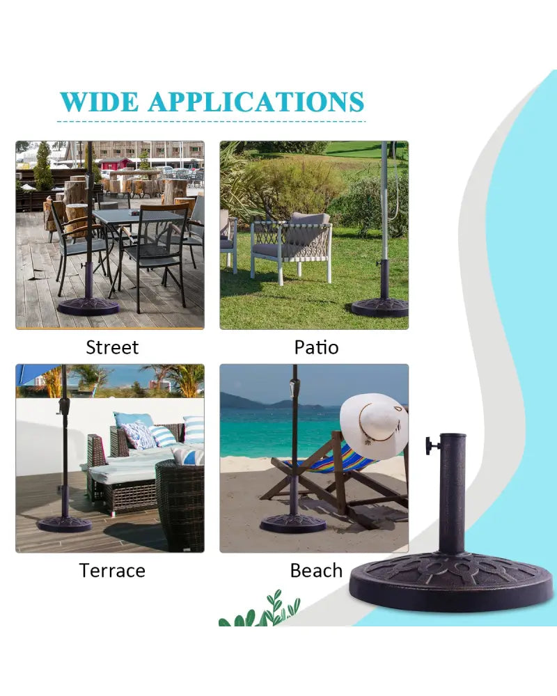 30lbs 18 Inch Heavy Duty Outdoor Patio Market Umbrella Base - Bronze - Outdoor Umbrella Bases