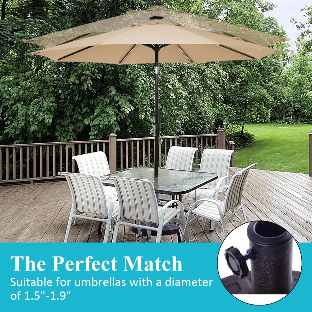 30lbs 18 Inch Heavy Duty Outdoor Patio Market Umbrella Base - Bronze - Outdoor Umbrella Bases