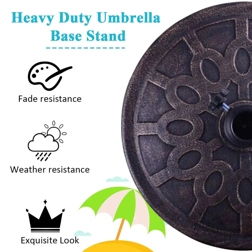 30lbs 18 Inch Heavy Duty Outdoor Patio Market Umbrella Base - Bronze - Outdoor Umbrella Bases