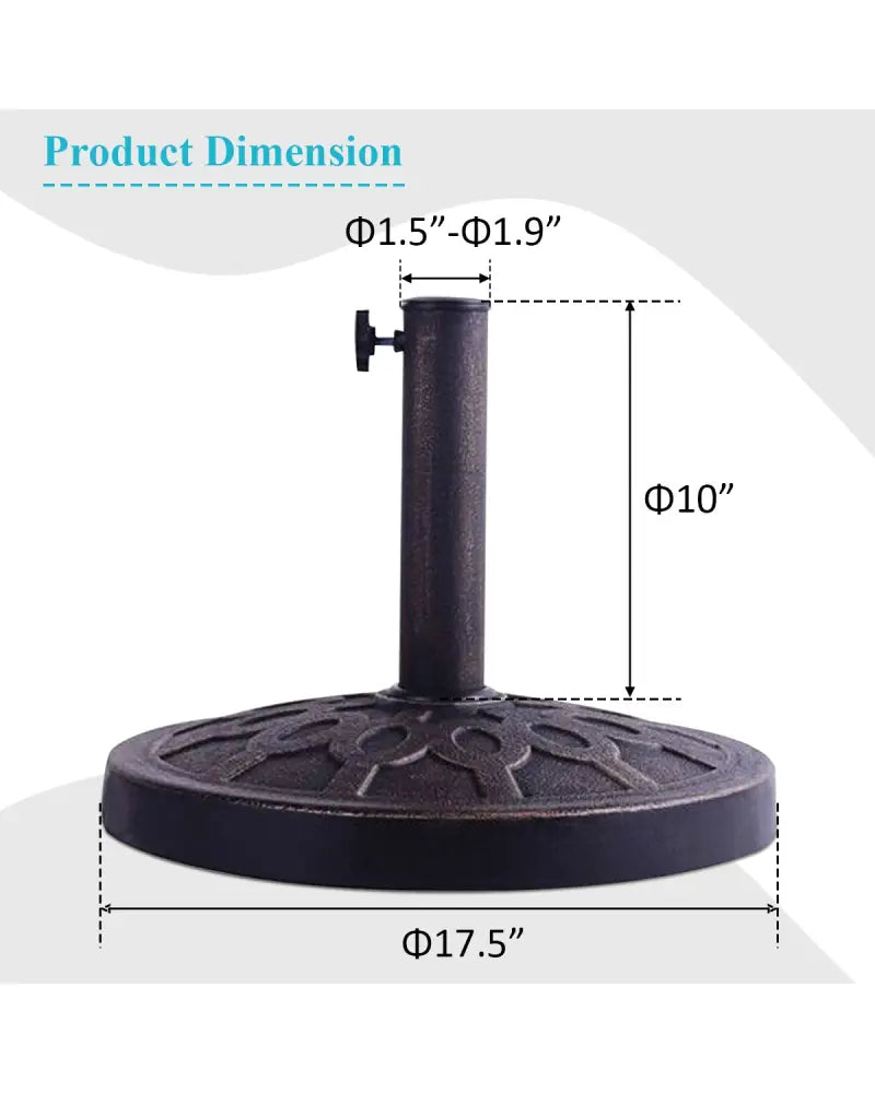30lbs 18 Inch Heavy Duty Outdoor Patio Market Umbrella Base - Bronze - Outdoor Umbrella Bases