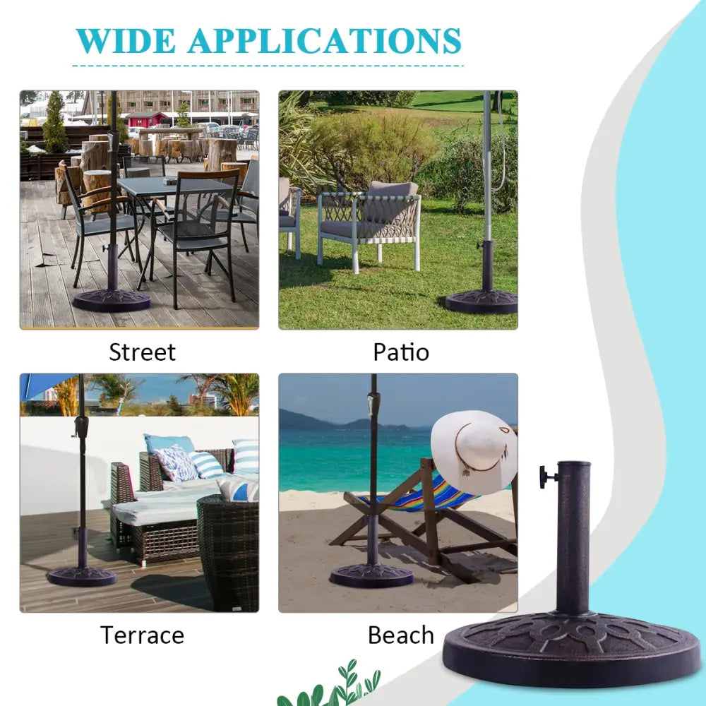30lbs 18 Inch Heavy Duty Outdoor Patio Market Umbrella Base - Bronze - Outdoor Umbrella Bases