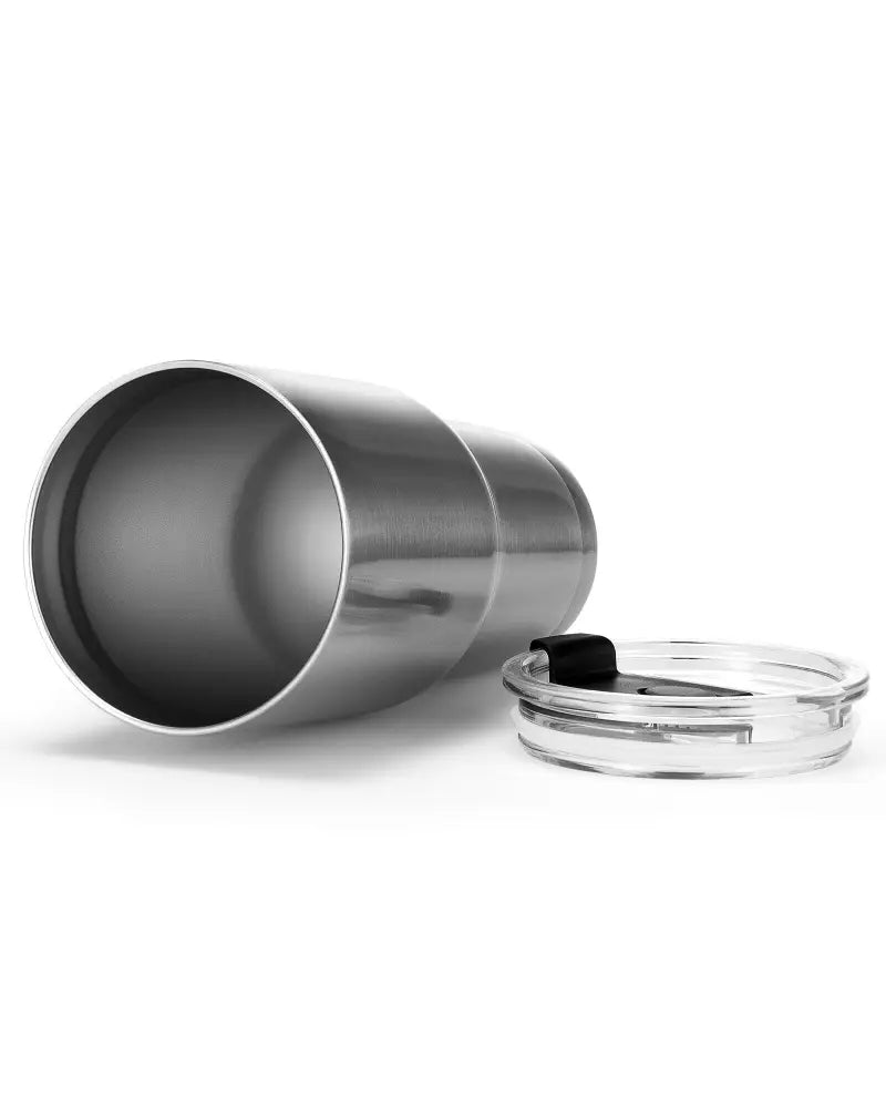 30oz Stainless Steel Tumbler Cup Double Wall Vacuum Insulated Mug with Lid - Silver - Kitchen Appliances