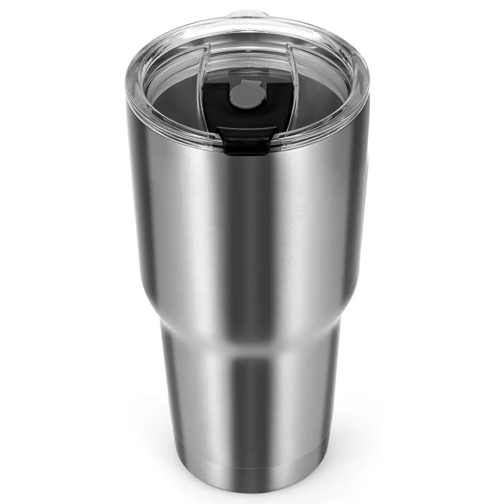 30oz Stainless Steel Tumbler Cup Double Wall Vacuum Insulated Mug with Lid - Silver - Kitchen Appliances