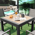 31.5-63 Inches Extendable Patio Table for 4-6 People-Natural - Natural - Patio Dining Tables