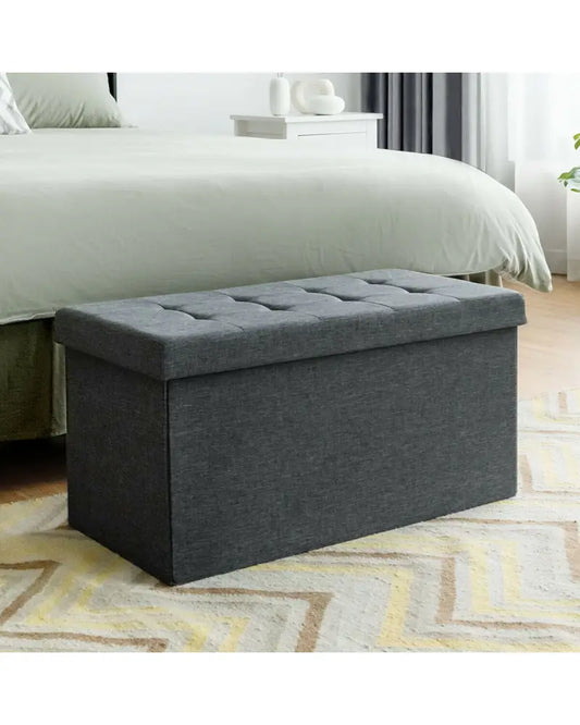 31.5 Inch Fabric Foldable Storage with Removable Storage Bin-Dark Gray - Dark Gray - Shoe Racks & Storage Benches