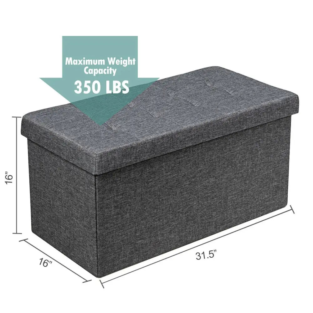 31.5 Inch Fabric Foldable Storage with Removable Storage Bin-Dark Gray - Dark Gray - Shoe Racks & Storage Benches