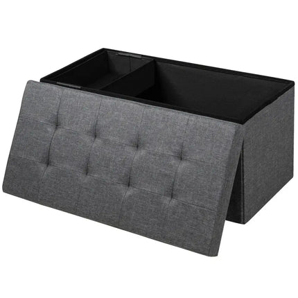 31.5 Inch Fabric Foldable Storage with Removable Storage Bin-Dark Gray - Dark Gray - Shoe Racks & Storage Benches