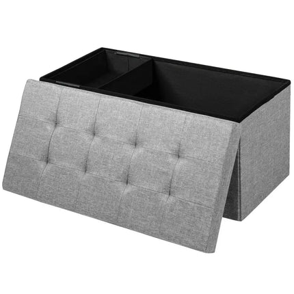31.5 Inch Fabric Foldable Storage with Removable Storage Bin-Light Gray - Light Gray - Shoe Racks & Storage Benches
