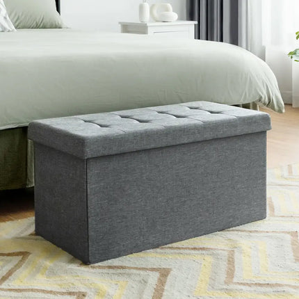 31.5 Inch Fabric Foldable Storage with Removable Storage Bin-Light Gray - Light Gray - Shoe Racks & Storage Benches