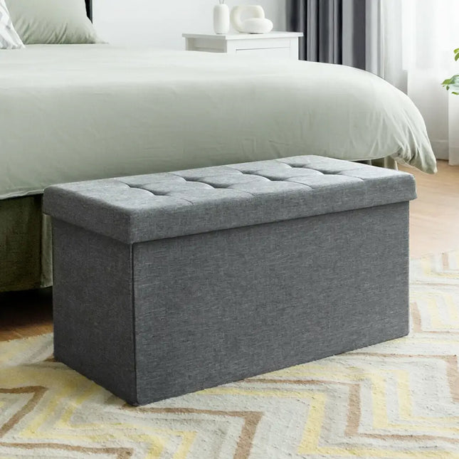 31.5 Inch Fabric Foldable Storage with Removable Storage Bin-Light Gray - Light Gray - Shoe Racks & Storage Benches