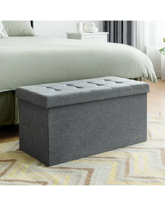 31.5 Inch Fabric Foldable Storage with Removable Storage Bin-Light Gray - Light Gray - Shoe Racks & Storage Benches
