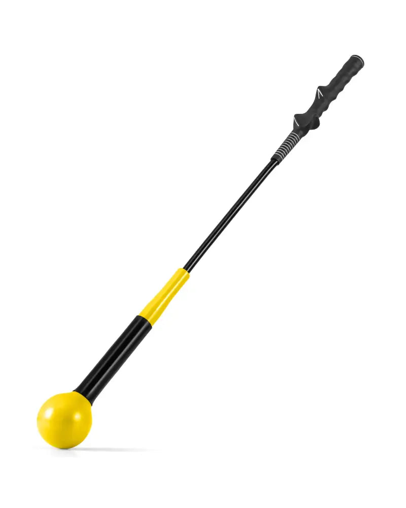 31.5 Inch Golf Swing Trainer Aid with Weighted Head for Grip Rhythm Balance-Yellow - Yellow - Golf
