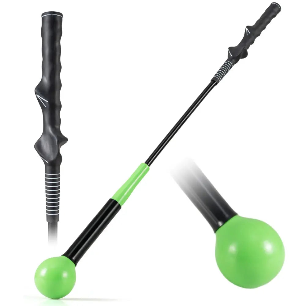 31.5 Inch Golf Swing Trainer Aid with Weighted Head for Grip Rhythm Balance-Green - Green - Golf