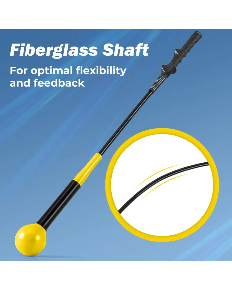 31.5 Inch Golf Swing Trainer Aid with Weighted Head for Grip Rhythm Balance-Yellow - Yellow - Golf