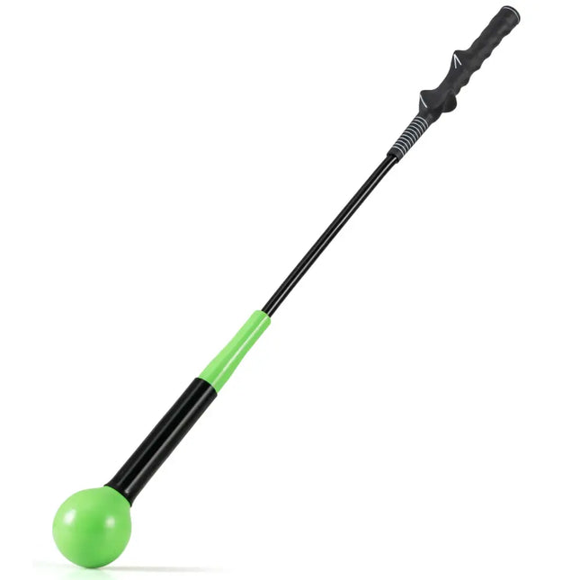31.5 Inch Golf Swing Trainer Aid with Weighted Head for Grip Rhythm Balance-Green - Green - Golf