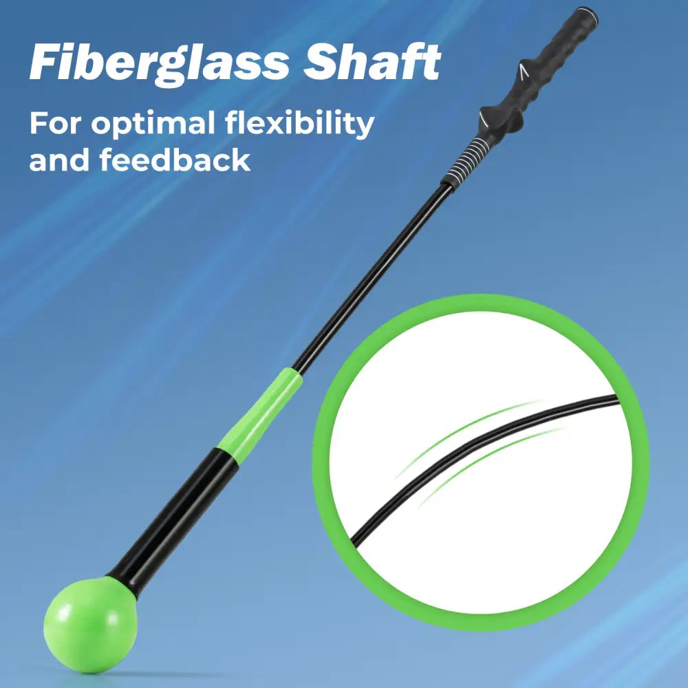 31.5 Inch Golf Swing Trainer Aid with Weighted Head for Grip Rhythm Balance-Green - Green - Golf