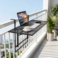 31.5 Inch Large Metal Folding Bar Table with 5-Position Adjustable Height - Patio Tables