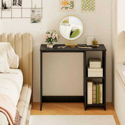 31.5 Inch  Modern Home Office Desk with 2 Compartments-Black Costway