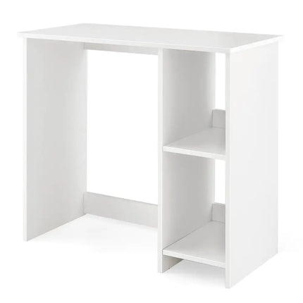 31.5 Inch  Modern Home Office Desk with 2 Compartments-White Costway