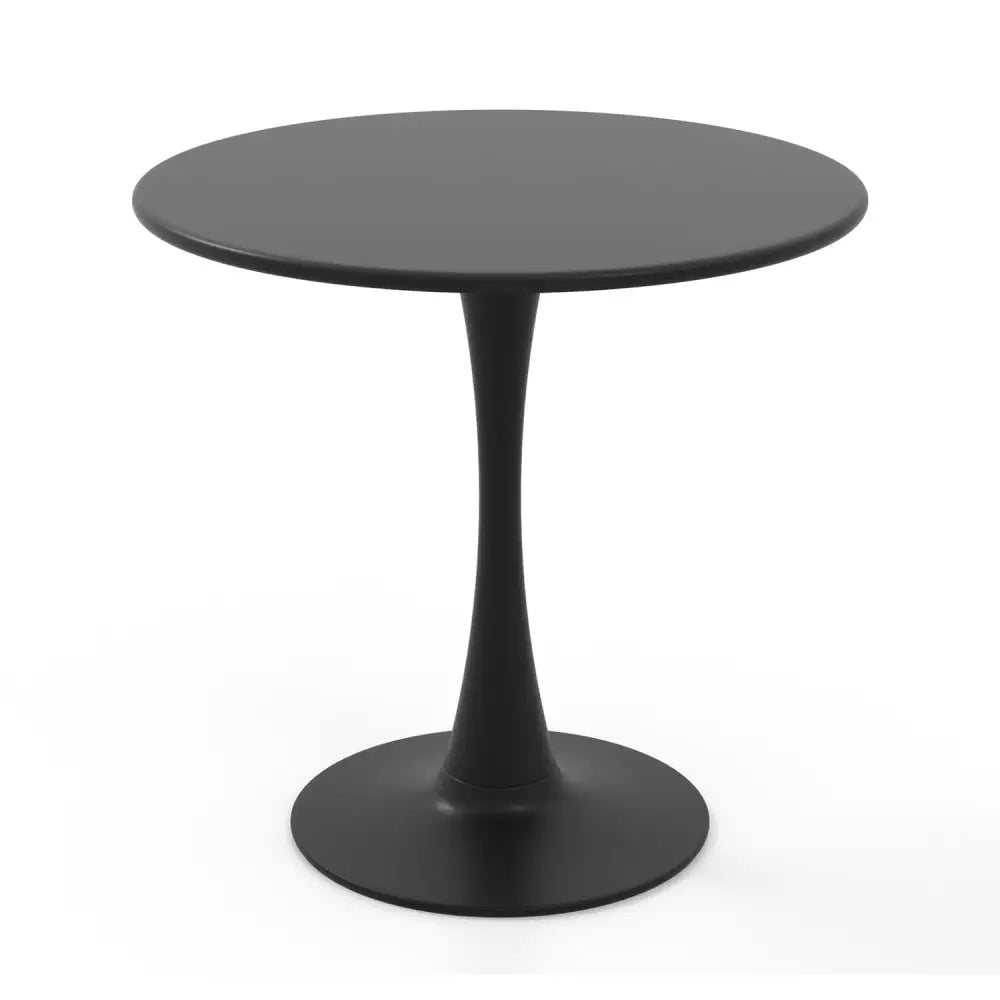 31.5 Inch Round Dining Table with Anti-Slip PP Ring-Black - Black - Bar Tables