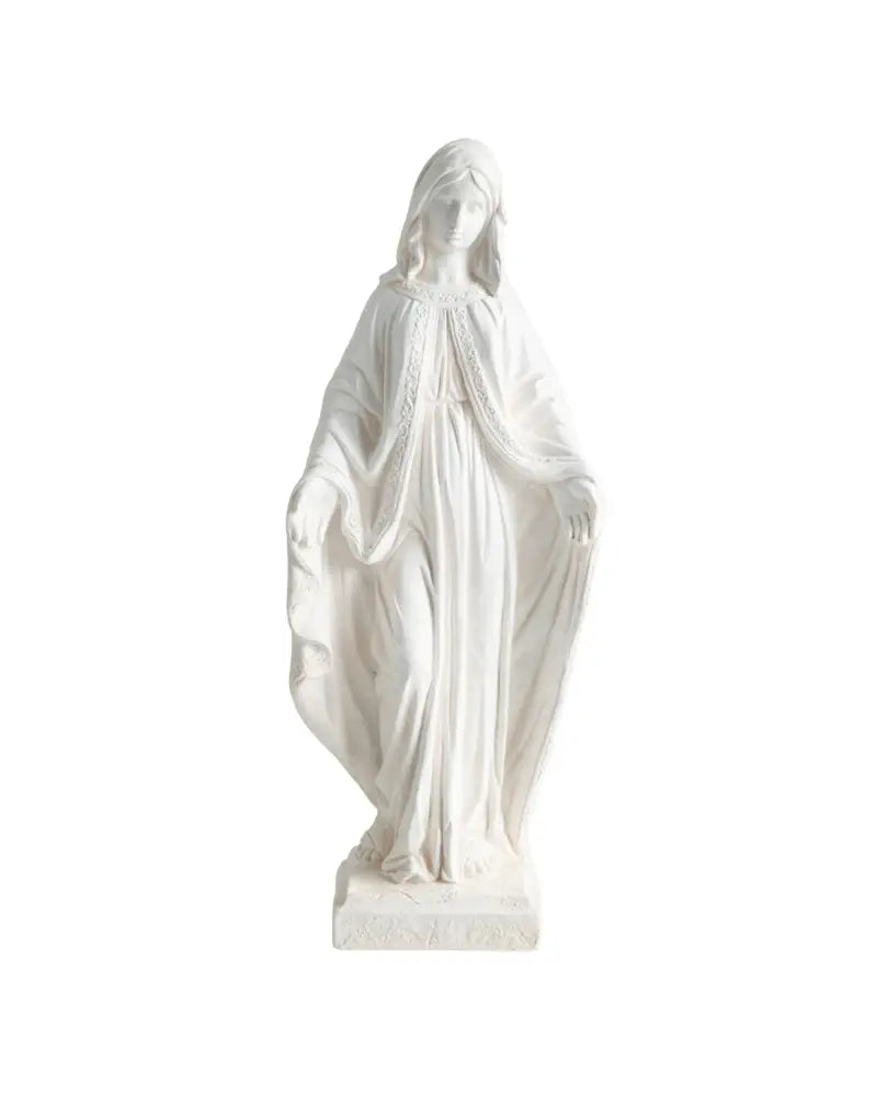 31.5 Inch Virgin Mary Statue with Aged Finish for Yard Patio-White - White - Outdoor Decor