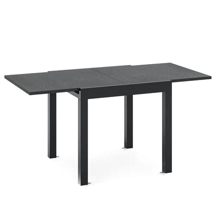 31.5 inches-63 inches Adjustable Patio Expandable Dining Table for 4-6 Person-Gray - Gray - Dining Tables