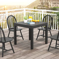 31.5 inches-63 inches Adjustable Patio Expandable Dining Table for 4-6 Person-Gray - Gray - Dining Tables
