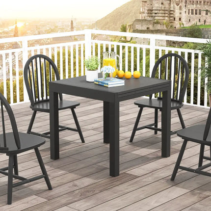 31.5 inches-63 inches Adjustable Patio Expandable Dining Table for 4-6 Person-Gray - Gray - Dining Tables