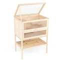 31.5 Inches Freestanding Hamster Cage Wooden Hamster Habitat Playpen-Natural - Natural - Pets