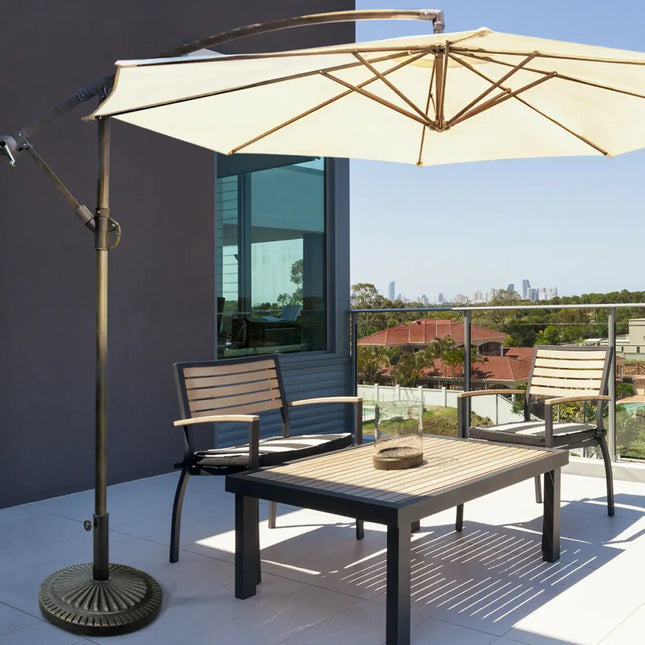 31.5 lbs Market Heavy-Duty Outdoor Stand Bronze Umbrella Base - Black - Outdoor Umbrella Bases
