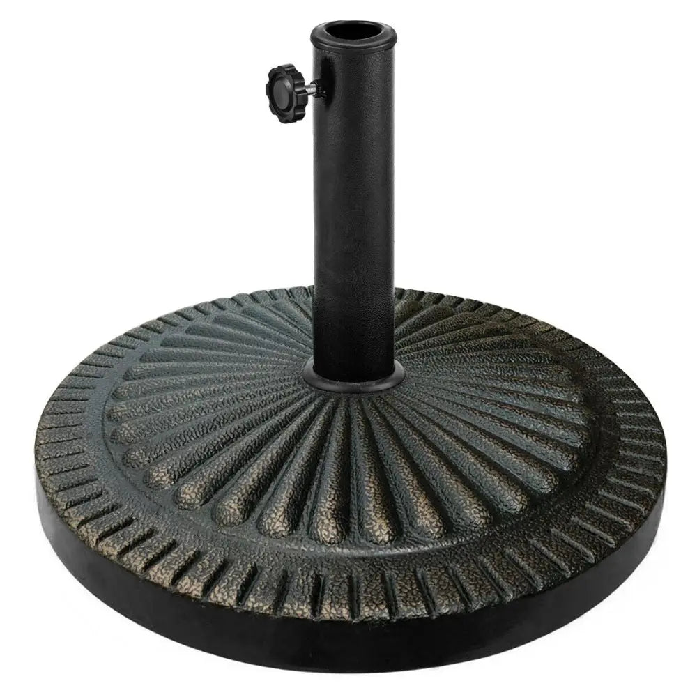31.5 lbs Market Heavy-Duty Outdoor Stand Bronze Umbrella Base - Black - Outdoor Umbrella Bases