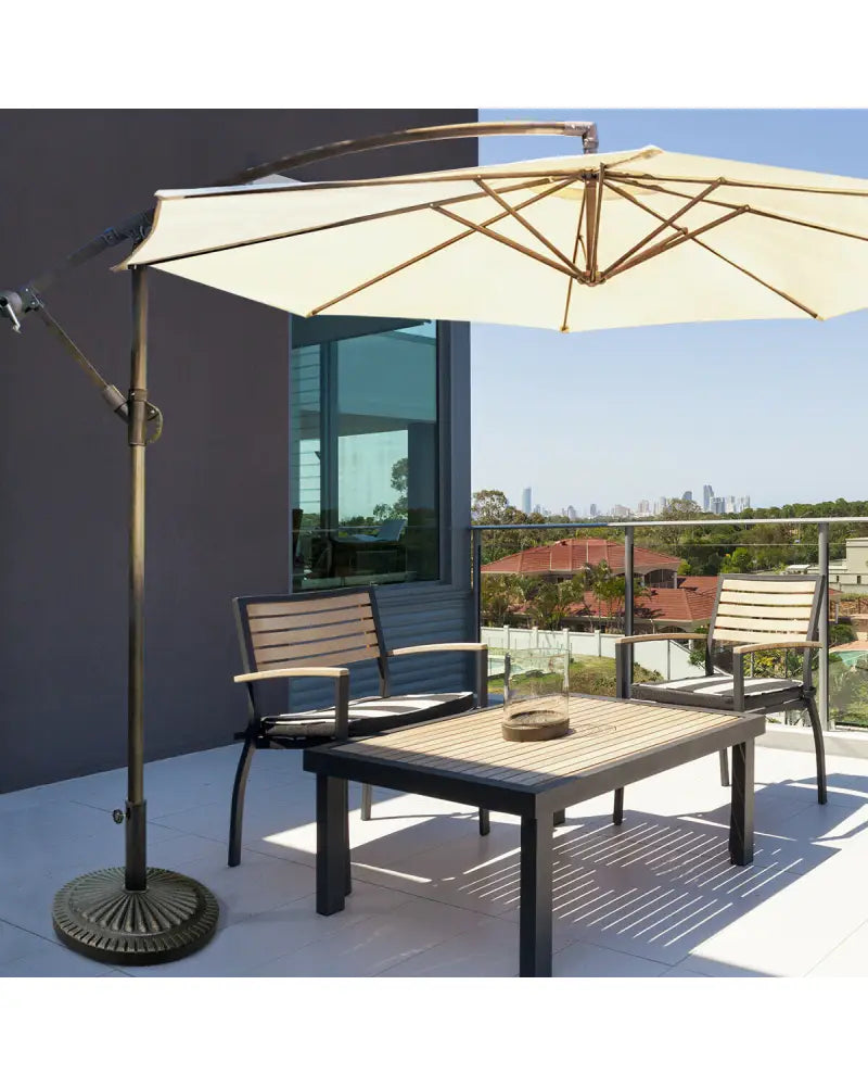 31.5 lbs Market Heavy-Duty Outdoor Stand Bronze Umbrella Base - Black - Outdoor Umbrella Bases
