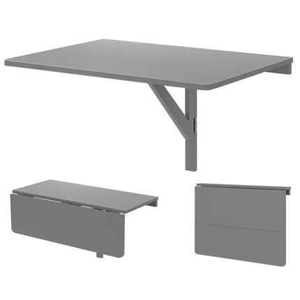 31.5 x 23.5 Inch Wall Mounted Folding Table for Small Spaces-Gray Costway