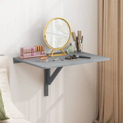 31.5 x 23.5 Inch Wall Mounted Folding Table for Small Spaces-Gray Costway