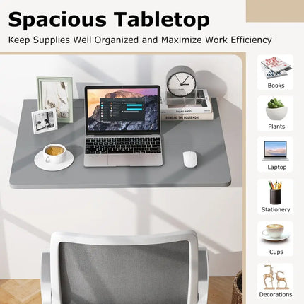 31.5 x 23.5 Inch Wall Mounted Folding Table for Small Spaces-Gray Costway
