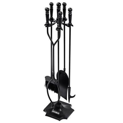 31 Inch 5 Pieces Hearth Fireplace Fire Tools Set - Black - Fireplace Tools