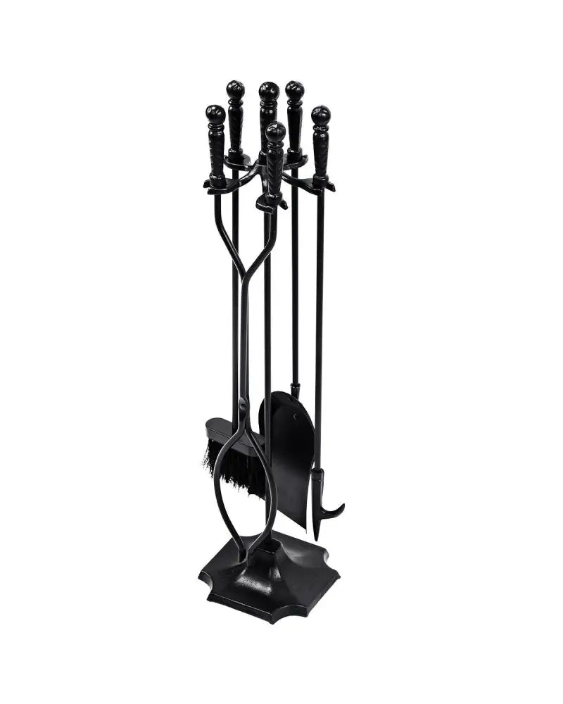 31 Inch 5 Pieces Hearth Fireplace Fire Tools Set - Black - Fireplace Tools