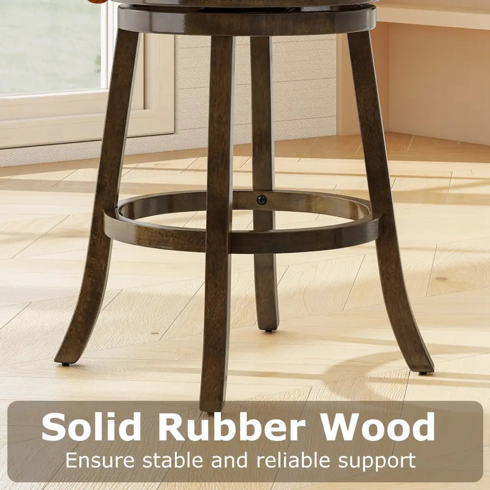31 Inch Counter Height Bar Stools Set of 2 with Rubber Wood Frame-31 Inch Costway