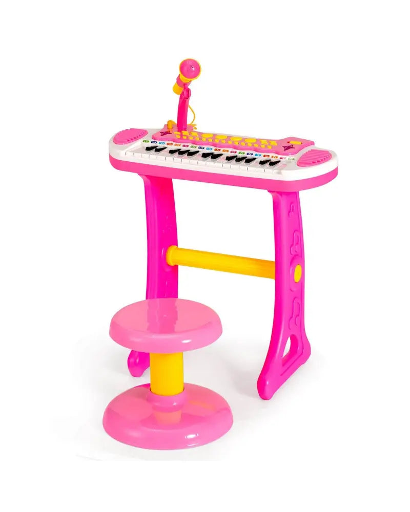 31-Key Kids Piano Keyboard Toy with Microphone and Multiple Sounds for Age 3+-Pink - Pink - Musical Toys