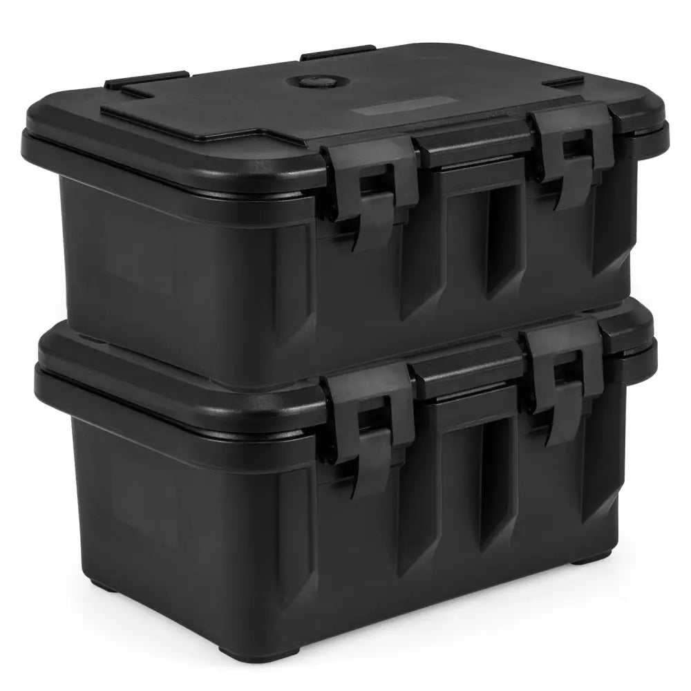 31 QT Insulated Food Pan Container with 3 Transparent One-Third Pans with Lids-Black - Black - Food Warmers & Burners