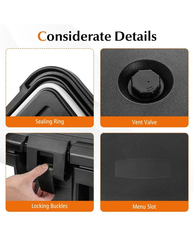 31 QT Insulated Food Pan Container with 3 Transparent One-Third Pans with Lids-Black - Black - Food Warmers & Burners