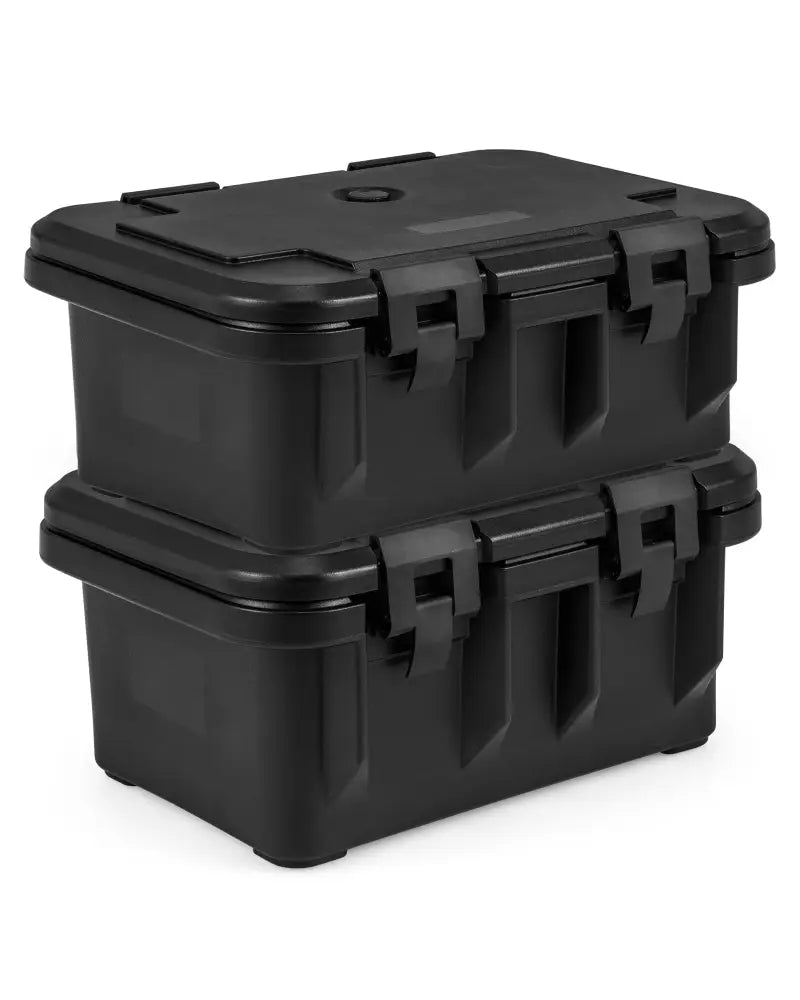 31 QT Insulated Food Pan Container with 3 Transparent One-Third Pans with Lids-Black - Black - Food Warmers & Burners