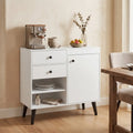 31’’ Sideboard Cabinet with 2 Open Compartments and 2 Drawers-White - White - Sideboards Cabinets & Buffets