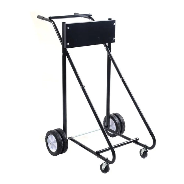 315 LBS Outboard Boat Motor Stand Carrier Cart Dolly Storage Pro Heavy Duty - Black - Garages
