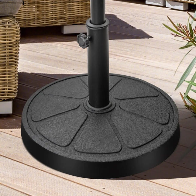 31LBS 18 Inch Round Outdoor Umbrella Base - Black - Outdoor Umbrella Bases