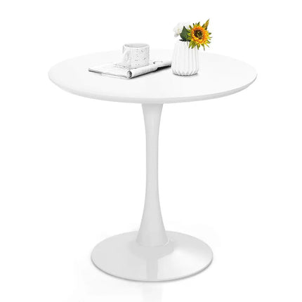 32 Inch Modern Tulip Round Dining Table with MDF Top-White Costway