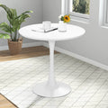 32 Inch Modern Tulip Round Dining Table with MDF Top-White - White - Dining Tables