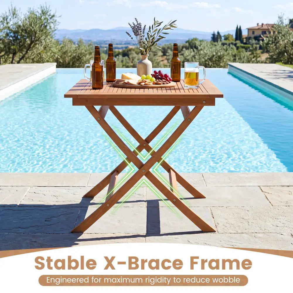 32-Inch Square Solid Teak Wood Patio Dining Table for 4 - Patio Dining Tables